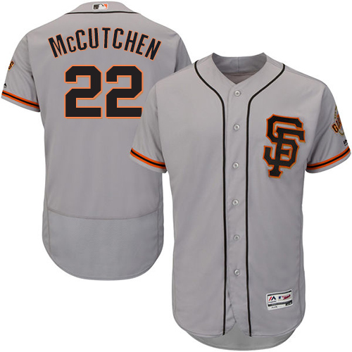 Giants #22 Andrew McCutchen Grey Flexbase Authentic Collection Road 2 Stitched MLB Jersey